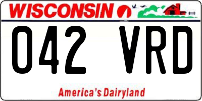 WI license plate 042VRD