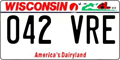 WI license plate 042VRE