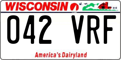 WI license plate 042VRF