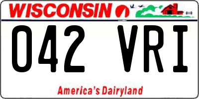 WI license plate 042VRI