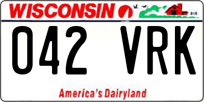 WI license plate 042VRK