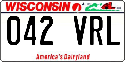 WI license plate 042VRL
