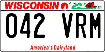 WI license plate 042VRM