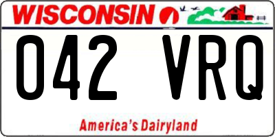 WI license plate 042VRQ