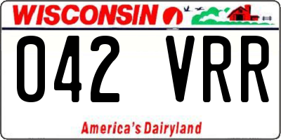 WI license plate 042VRR
