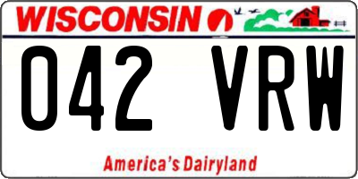 WI license plate 042VRW
