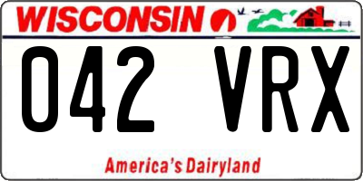 WI license plate 042VRX