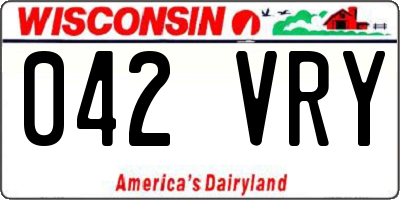WI license plate 042VRY