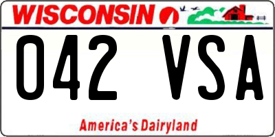 WI license plate 042VSA