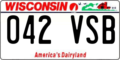 WI license plate 042VSB