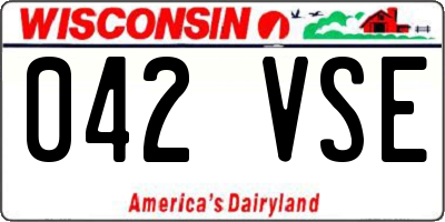 WI license plate 042VSE