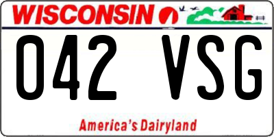 WI license plate 042VSG