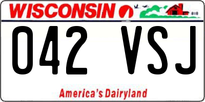WI license plate 042VSJ