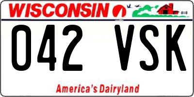 WI license plate 042VSK