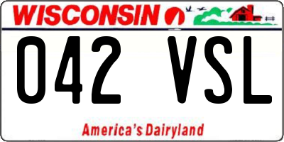 WI license plate 042VSL