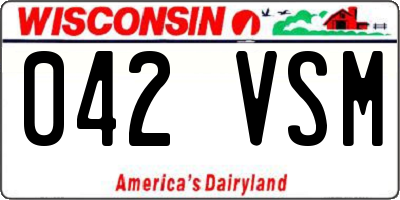 WI license plate 042VSM
