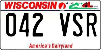 WI license plate 042VSR