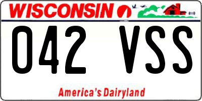 WI license plate 042VSS
