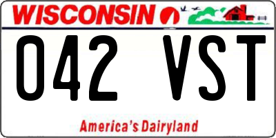 WI license plate 042VST