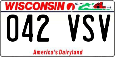 WI license plate 042VSV