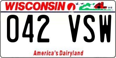 WI license plate 042VSW