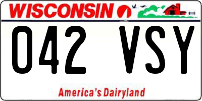 WI license plate 042VSY