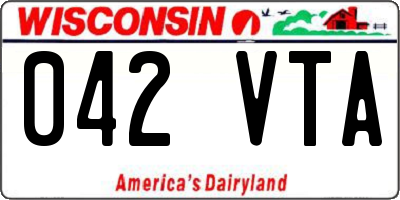 WI license plate 042VTA