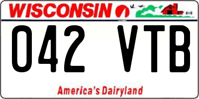 WI license plate 042VTB