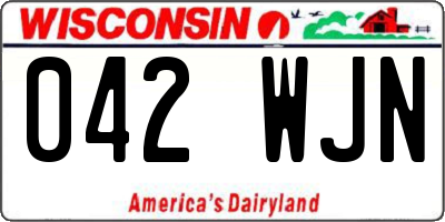 WI license plate 042WJN