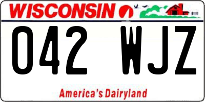WI license plate 042WJZ