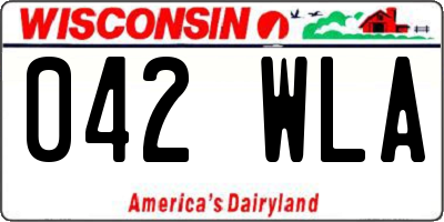 WI license plate 042WLA