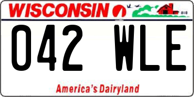 WI license plate 042WLE