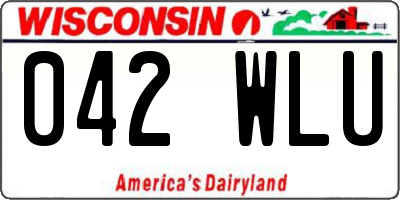 WI license plate 042WLU