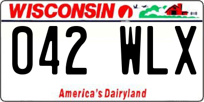 WI license plate 042WLX