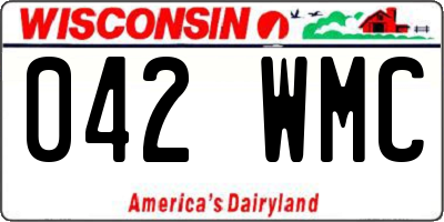 WI license plate 042WMC