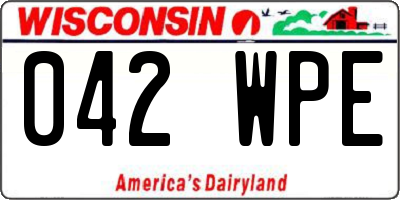 WI license plate 042WPE