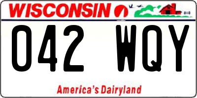 WI license plate 042WQY