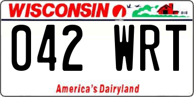 WI license plate 042WRT
