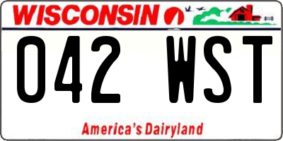 WI license plate 042WST