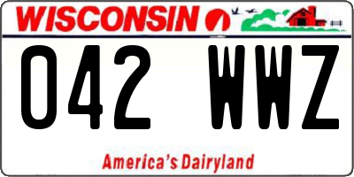 WI license plate 042WWZ