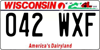 WI license plate 042WXF