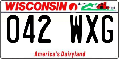 WI license plate 042WXG