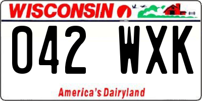 WI license plate 042WXK