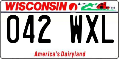 WI license plate 042WXL