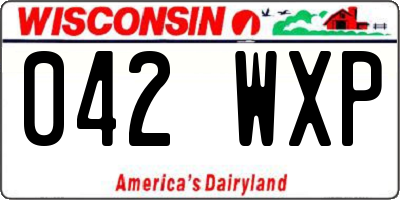 WI license plate 042WXP