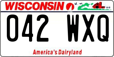 WI license plate 042WXQ