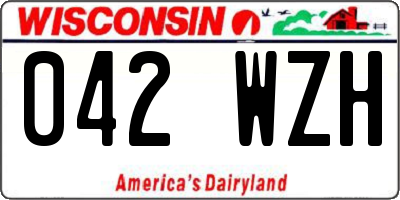 WI license plate 042WZH