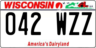 WI license plate 042WZZ