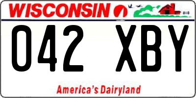 WI license plate 042XBY