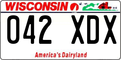 WI license plate 042XDX